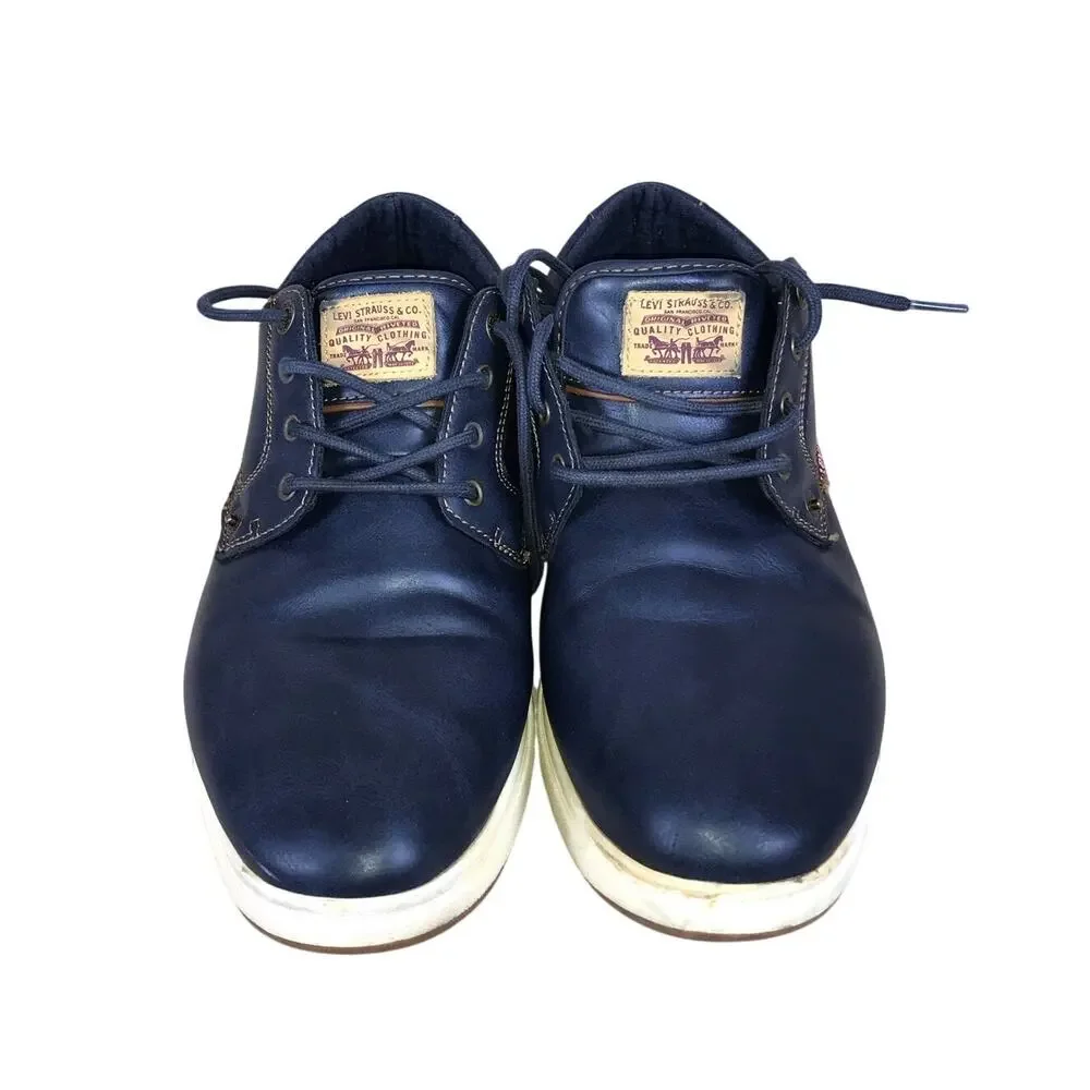 Levi’s Oxford Sneakers Men’s 10 Blue Brown Lace Up Casual Preppy Faux Leather